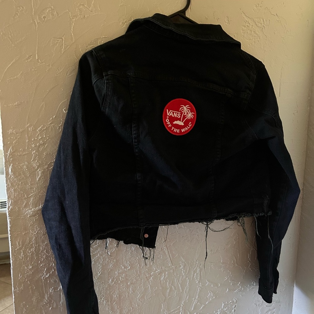 Vans patched black jean jacket